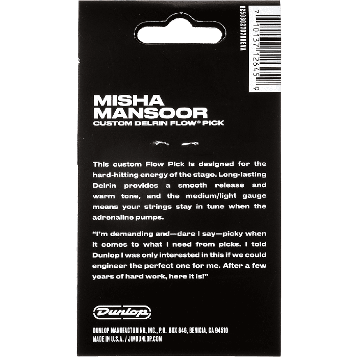 Dunlop Pack 6 Púas Delrin Flow® Misha Mansoor - 0,65 Mm 4 Dunlop Pack 6 Púas Delrin Flow® Misha Mansoor - 0,65 Mm 4