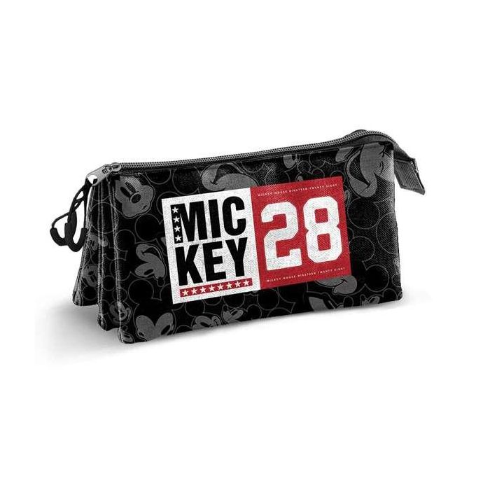 Karactermania Estuche Portatodo Triple Mickey Mouse Year 23, Negro, 3 Compartimentos, Cierre Cremallera, Ripstop, Poliéster, 10 x 23.5 x 5 cm 3