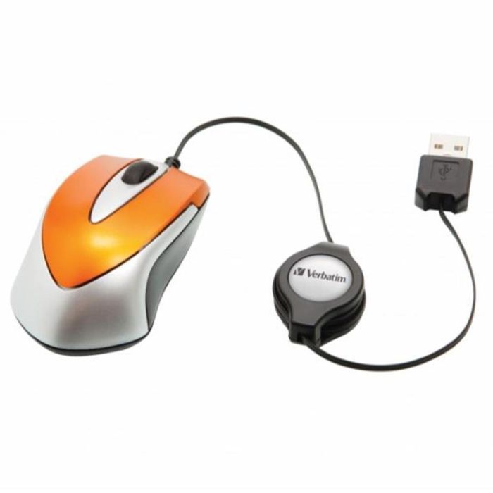 Verbatim Go Mini Ratón Óptico de Viaje USB Retráctil, 1000 dpi, Color Naranja, Ultraligero (44g), Ambidiestro, Ideal para Bolsillos o Portátiles 0 Verbatim Go Mini Ratón Óptico de Viaje USB Retráctil, 1000 dpi, Color Naranja, Ultraligero (44g), Ambidiestro, Ideal para Bolsillos o Portátiles 0