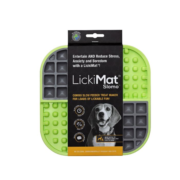 Lickimat Alfombra Comedero Lento Slomo Perro Verde - Doble Superficie Antiestrés para Reducir Ansiedad y Ralentizar Ingesta 1 Lickimat Alfombra Comedero Lento Slomo Perro Verde - Doble Superficie Antiestrés para Reducir Ansiedad y Ralentizar Ingesta 1