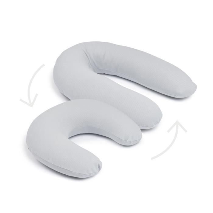 doomoo Twisty Almohada 2 en 1 para embarazo y lactancia - Ultra Comfort - Relleno de microperlas ultrafino, gris 2 doomoo Twisty Almohada 2 en 1 para embarazo y lactancia - Ultra Comfort - Relleno de microperlas ultrafino, gris 2