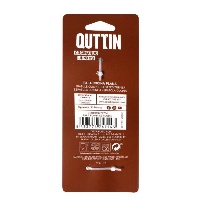 Quttin Pala Plana Ss Foodie, 35.5 cm de largo, 8 cm de ancho, 2 cm de alto (18 Unidades) 6