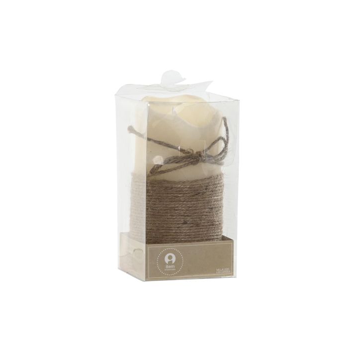 DKD Home Decor - Vela LED Basicos con Movimiento, Cera, Yute, Acabado Natural, Crema Marrón, 7.5x15x7.5 cm, Pack 16 Unidades. 2 DKD Home Decor - Vela LED Basicos con Movimiento, Cera, Yute, Acabado Natural, Crema Marrón, 7.5x15x7.5 cm, Pack 16 Unidades. 2