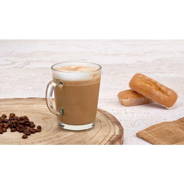 Vivalto Taza Desayuno Asa Cónica Vidrio Transparente 250 ml 11x10x8 cm (Set de 72) 4 Vivalto Taza Desayuno Asa Cónica Vidrio Transparente 250 ml 11x10x8 cm (Set de 72) 4