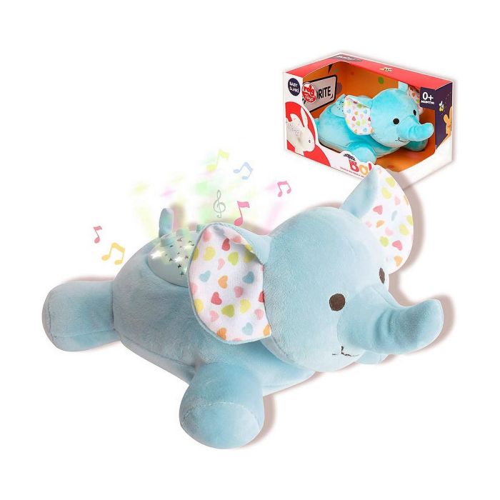 Reig Proyector Peluche Elefante 25cm con Sonidos, Ideal para Bebés desde Nacimiento, Funciona con 2 Pilas LR6