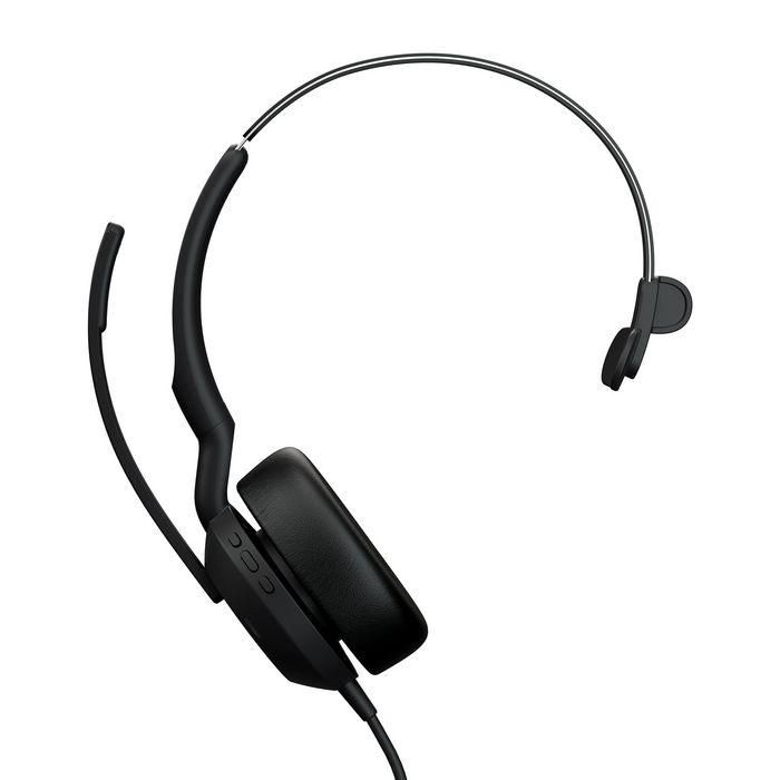 Jabra Evolve2 50 Auriculares USB-A UC Mono, Diadema, Con cable, Negro para Oficina/Centro de Llamadas