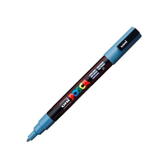 POSCA Marcador PC-3M Punta Cónica 0,9 - 1,3 mm Gris Pizarra - No Permanente, Base Agua