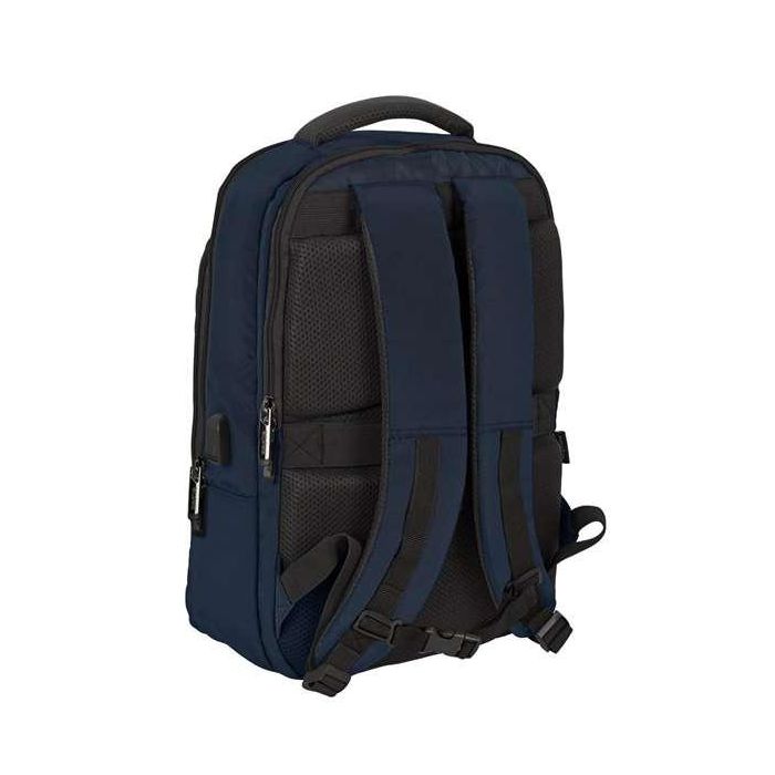 Safta business Mochila escolar para ordenador portátil de 15,6 pulgadas, Negro-Azul-Gris, 290x150x440 mm