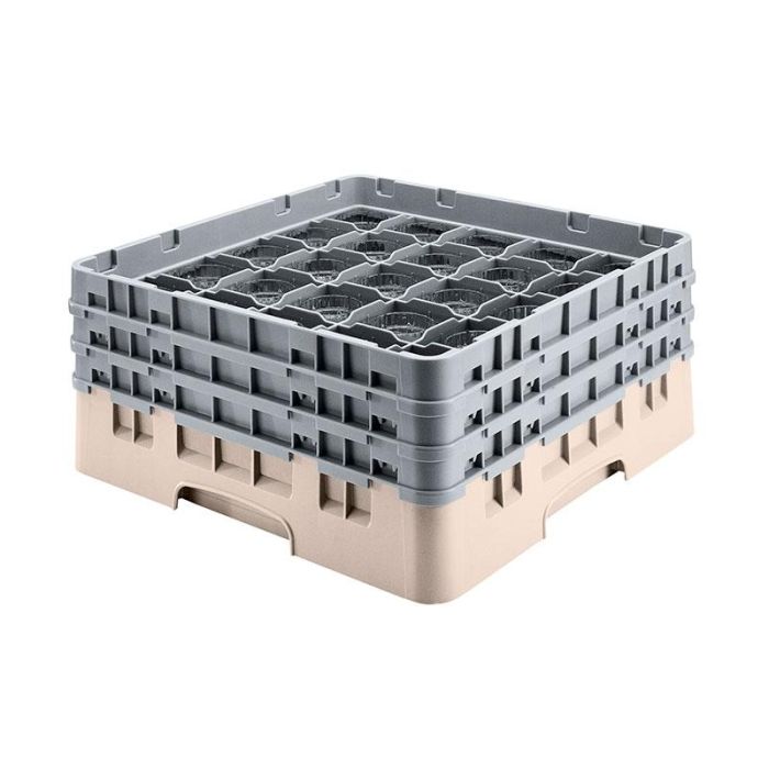 CAMBRO - 36S534-184 - Cesta de lavado 36 comp. 2 alturas - 7,2 cm Ø máx. - alt. máx. 14,9 cm - 50 x 50 x 18,4 cm - Beige