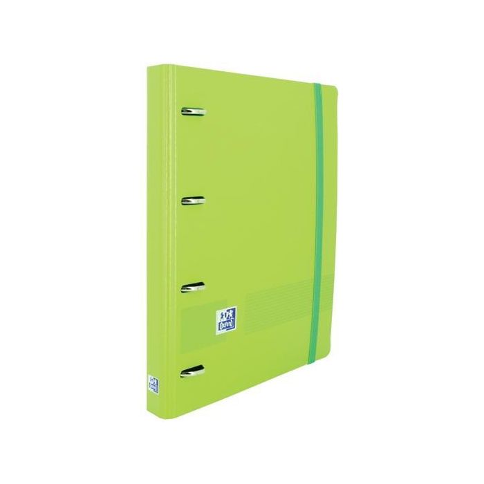 Oxford Live & Go Carpeta 4 Anillas 35 mm Europeanbinder A4+ Polyfoam C-Recambio 5x5 Verde Manzana