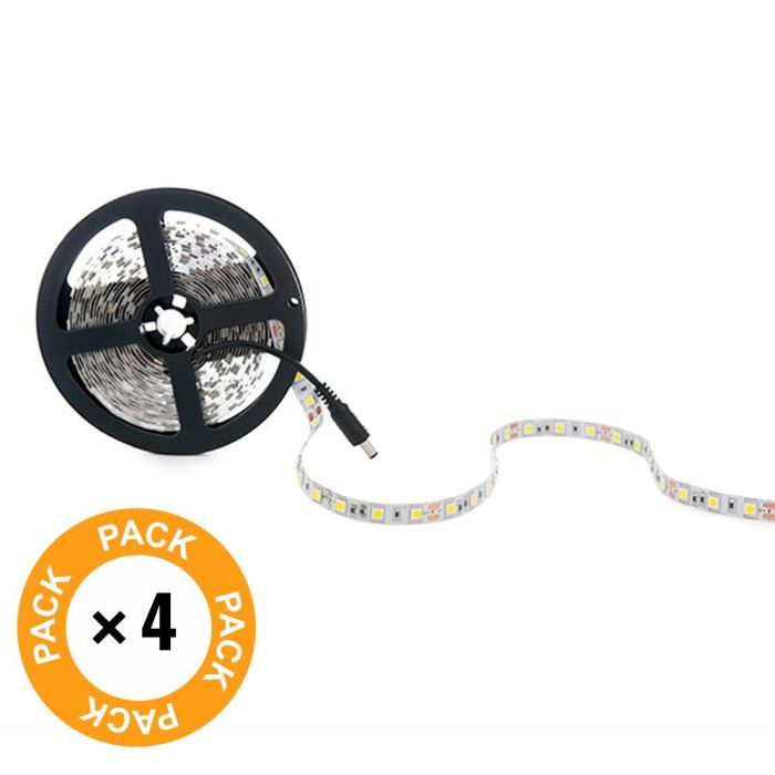 Pack 4 Tiras LED 72W 4200Lm 6000ºK 300 X SMD5050 12VDC x5M 40.000H [PL219009W-PK4-AP] 1