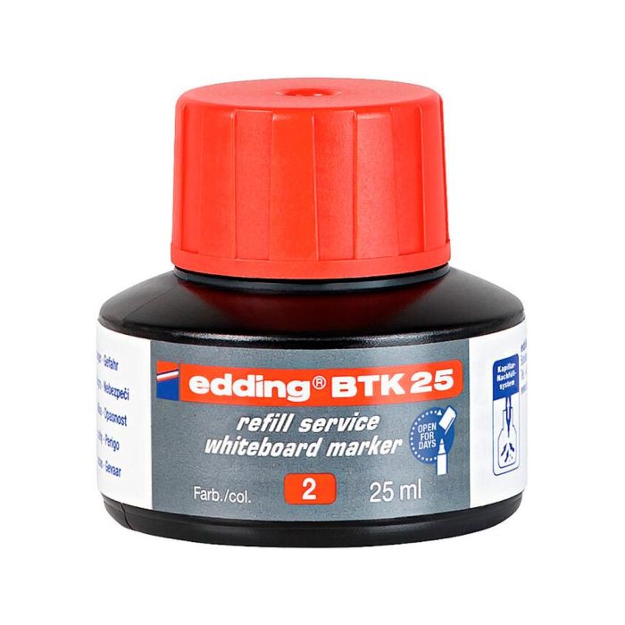 Tinta Rotulador Edding Pizarra Blanca Btk-25 Color Rojo Bote 25 mL 1