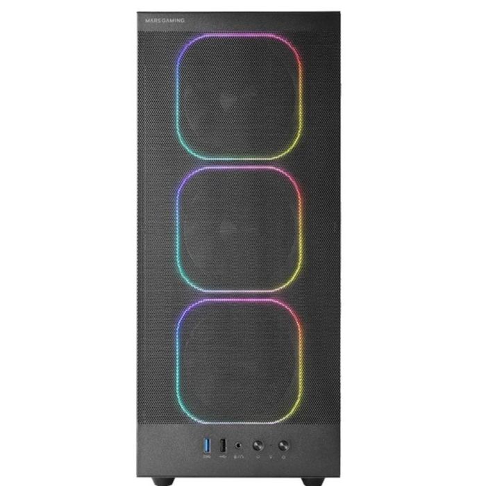 Mars gaming Caja ATX Semitorre MCNEBULA Negra con 4 Ventiladores ARGB, Cristal Templado, Diseño Mesh para Refrigeración Eficiente 0 Mars gaming Caja ATX Semitorre MCNEBULA Negra con 4 Ventiladores ARGB, Cristal Templado, Diseño Mesh para Refrigeración Eficiente 0