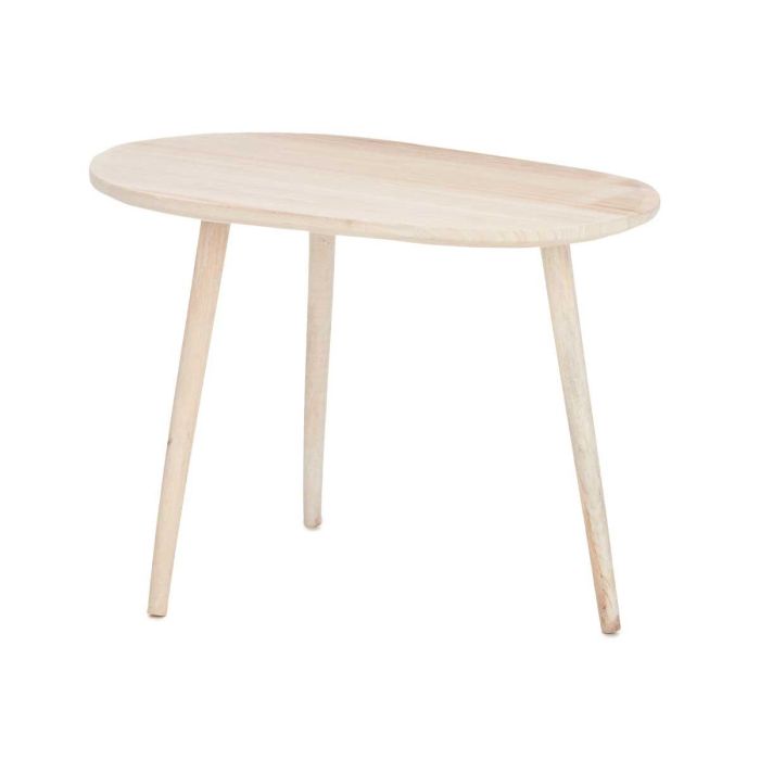 Mesa de Centro Ovalada Natural Giftdecor 68x50x48 cm - Madera Blanca 1