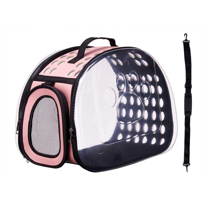 Transportin Transparente Rosa Grande Mascow 43X33CM (4 Unidades) 1 Transportin Transparente Rosa Grande Mascow 43X33CM (4 Unidades) 1
