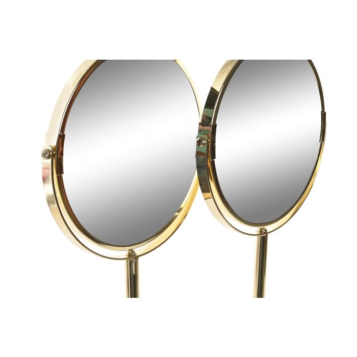 DKD Home Decor Espejo de Colección Glam natural Simil Mármol Resina Metal Desmontable Gris Claro Beige Dorado 13x35x18 cm (2 Unidades) 1