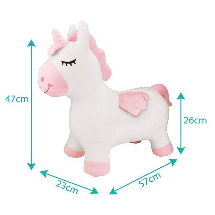 Lexibook Unicornio Inflable de Salto Peluche Juguete Infantil, Funda Removible, Estable con Bomba Incluida 50x45cm 2