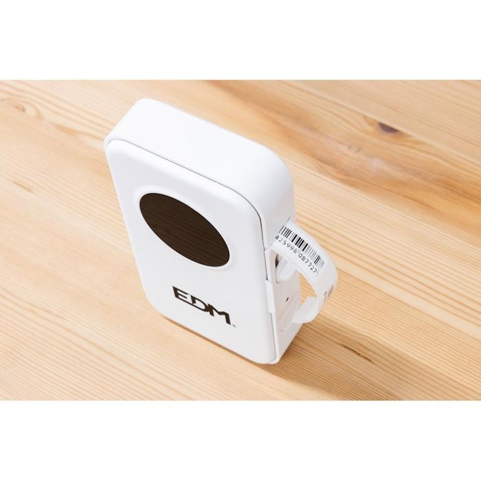 Edm Impresora etiquetadora térmica bluetooth mini, recargable USB-C, incluye rollo de papel continuo 7