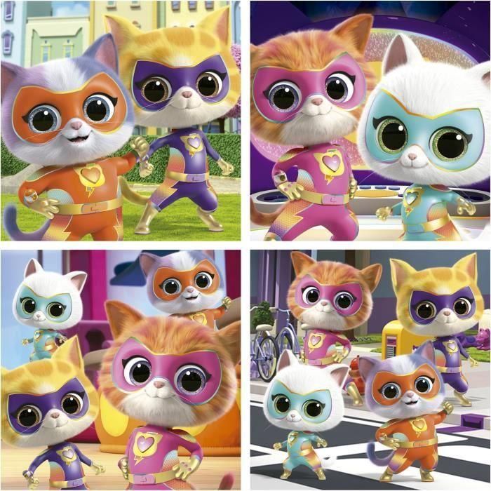 EDUCA EDU8412668203419 - Estuche Rompecabezas Progresivo SuperKitties - 12, 16, 20, 25 Piezas para Niños 1
