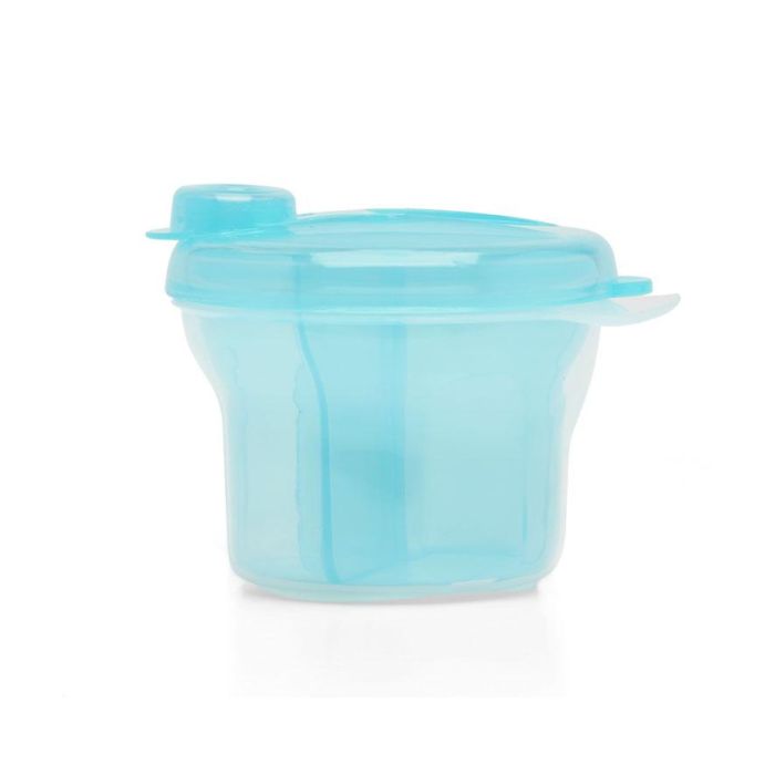 KioKids Dosificador de Leche en Polvo Giratorio, 3 Compartimentos Semitransparentes, Azul, para Bebés +0 Meses, Soft Nordic 2