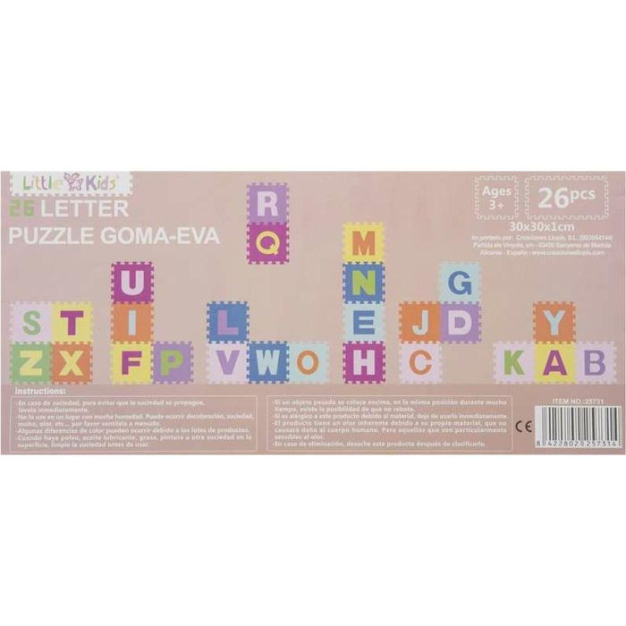 Puzzle abecedario 32x32x1cm set 26 piezas 2 Puzzle abecedario 32x32x1cm set 26 piezas 2