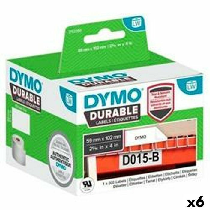 Etiquetas para Impresora Dymo Durable Blanco 102 x 59 mm Negro (6 Unidades) Etiquetas para Impresora Dymo Durable Blanco 102 x 59 mm Negro (6 Unidades)