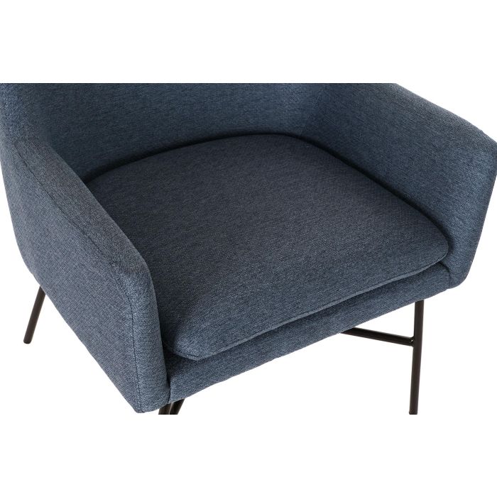 DKD Home Decor Sillón Scandi Azul Negro 62 x 75 x 66 cm 1