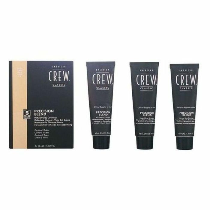 American Crew PRECISION BLEND #7-8 Light Lote Set Peluquería Cabello Hombre Tintes Gel Crema 3 Piezas