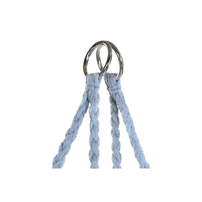 DKD Home Decor Silla Colgante Azul Celeste para Terraza y Jardín, Algodón y Acero, 100kg, 80x63x128 cm 2 DKD Home Decor Silla Colgante Azul Celeste para Terraza y Jardín, Algodón y Acero, 100kg, 80x63x128 cm 2