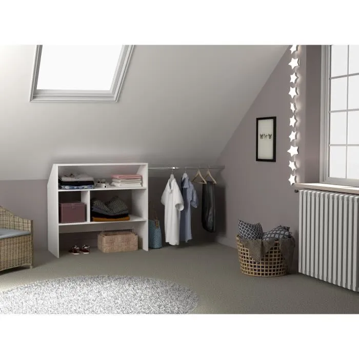 ARTIC EKIPA Kit de tocador para ático en melamina blanca L197 x P50 x H94 cm 5