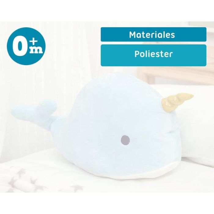 KioKids Peluche Narval Azul de 45x22x22 cm para Bebés +0 meses 3 KioKids Peluche Narval Azul de 45x22x22 cm para Bebés +0 meses 3