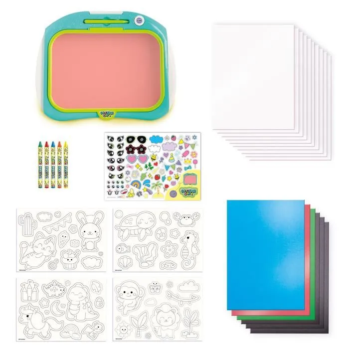 Canal Toys Pizarra Impresora Doodle Copy para Dibujar y Colorear, Incluye Plantillas y Crayones, Azul, 40x33x6 cm 3