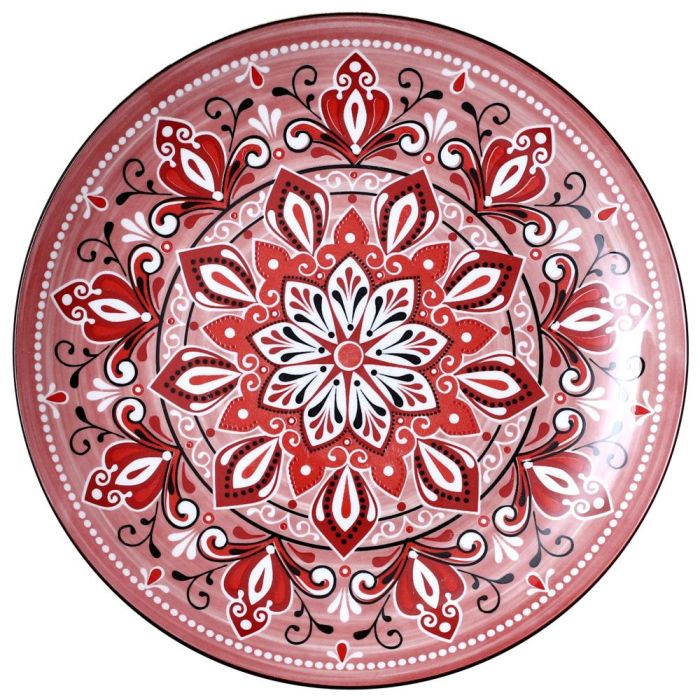 Plato Jaipur Rojo Home Deco Factory diámetro 26 cm