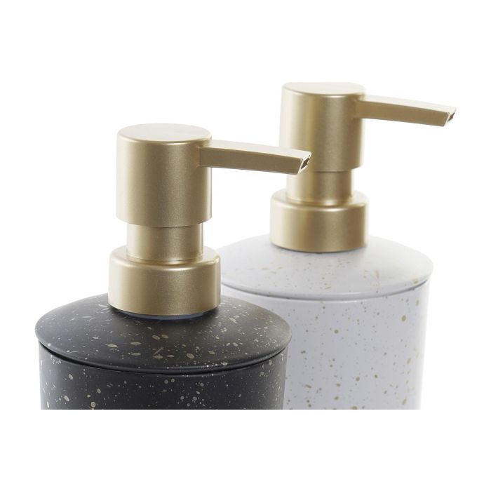 DKD Home Decor Dosificador Glam Pro Gold 350ml Mate Dorado y Negro Metálico y PP 7.5x17x7.5 cm (Pack de 6 Unidades) 1