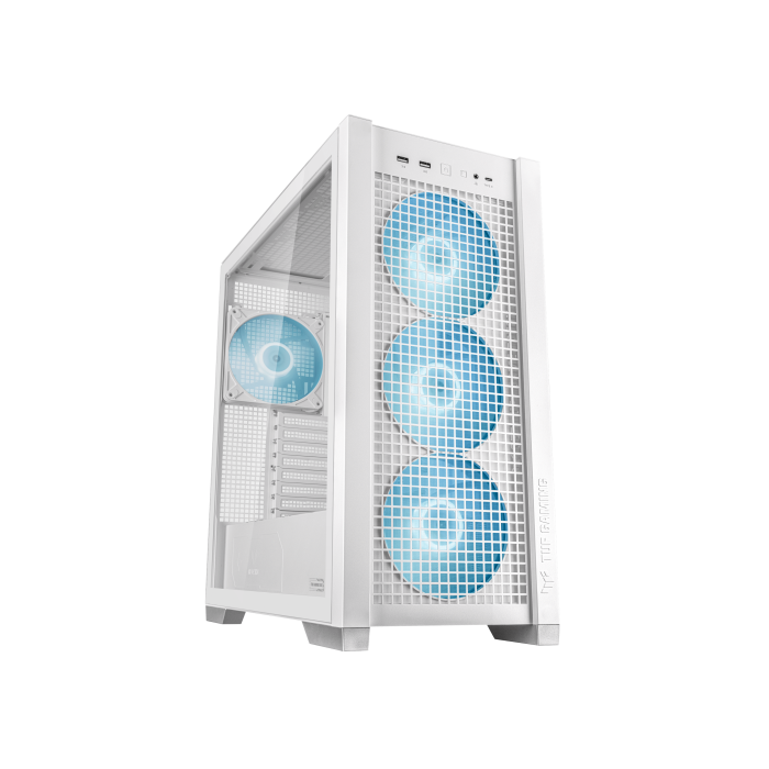 ASUS TUF Gaming GT302 ARGB Midi Torre PC Blanco - 90DC00I3-B19000 - Compatible con EATX, ATX, micro ATX, Mini-ITX, Ventiladores 3x140mm, Iluminación RGB 8