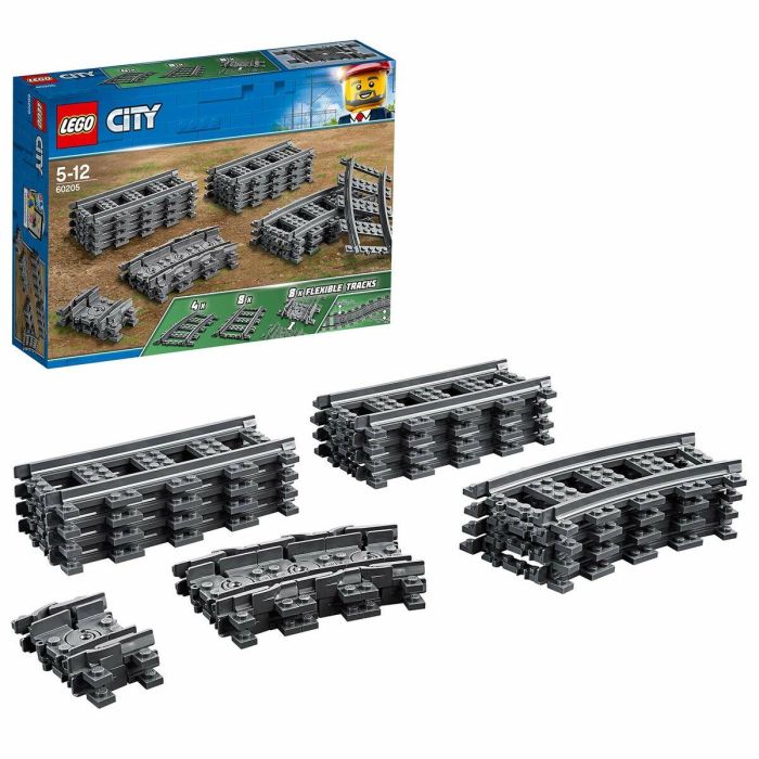 LEGO 60238 City Conjunto de Rieles de Tren y Desvíos. Incluye 4 Curvos, 1 Desvío Derecho y 1 Izquierdo. Compatible con todos los conjuntos LEGO City. 3 LEGO 60238 City Conjunto de Rieles de Tren y Desvíos. Incluye 4 Curvos, 1 Desvío Derecho y 1 Izquierdo. Compatible con todos los conjuntos LEGO City. 3