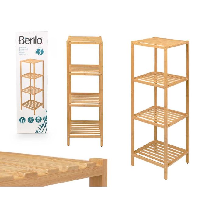 Berilo Estantería de Bambú con 4 Estantes Marrón 33x108x32 cm (2 Unidades)