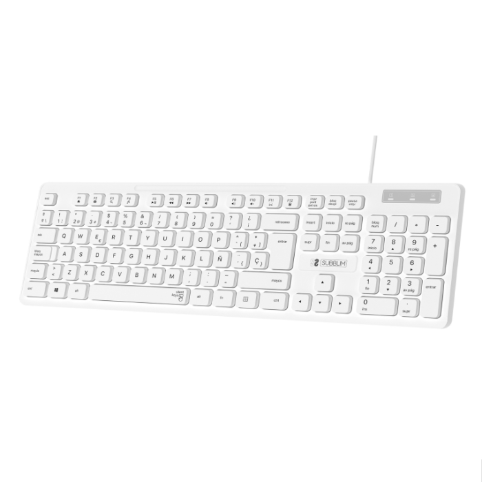 Teclado Subblim Business Slim Silencioso/ Blanco Teclado Subblim Business Slim Silencioso/ Blanco