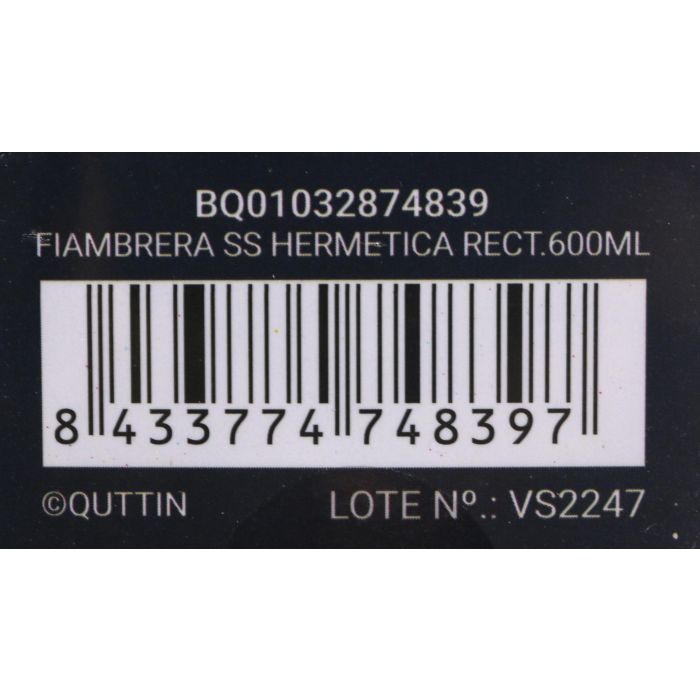 Fiambrera hermética rectangular de acero inoxidable Quttin 600 ml (12 Unidades) 12 Fiambrera hermética rectangular de acero inoxidable Quttin 600 ml (12 Unidades) 12