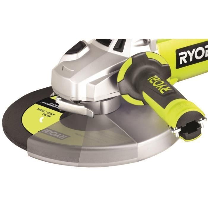Ryobi EAG2000RS Amoladora Angular 2000W Ø 230mm, 6000 rpm, Bloqueo Eje, Carcasa sin Herramientas, Interruptor Seguridad Doble, Mango Giratorio 180º 3