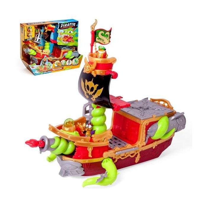 Magic Box Barco Pirata Kraken PPXSP112IN20 con Cañón, Catapulta y Prisión para 10 Figuras Piratix 1