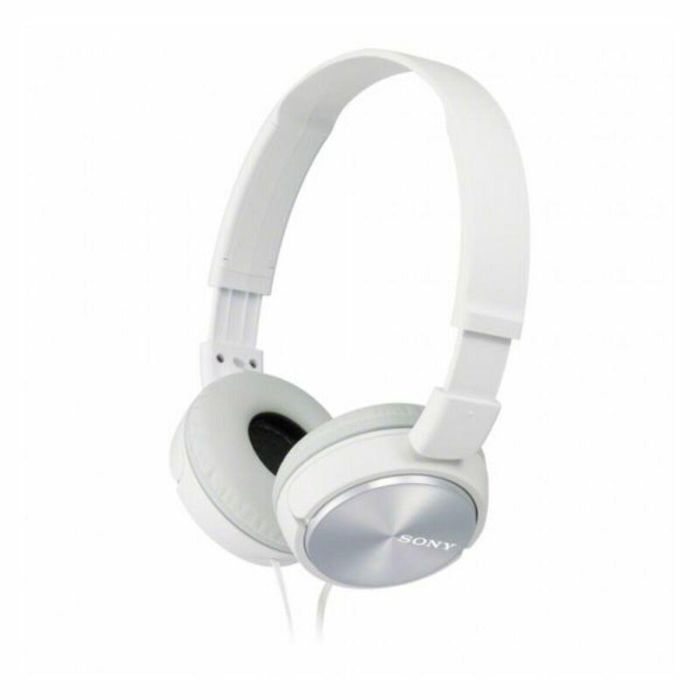 Sony MDRZX310APW Auriculares Supra aural de Diadema Plegable con Micrófono, Jack 3.5mm, Ligeros, Sonido Potente, Blancos
