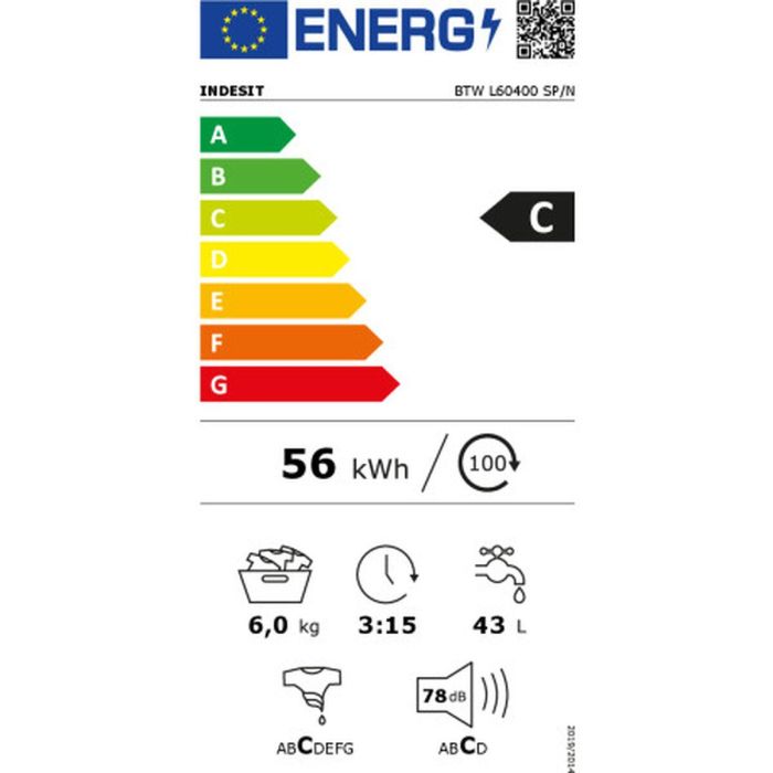 Lavadora Indesit BTW L60400 SP/N 1000 rpm 40 cm 6 Kg 1 Lavadora Indesit BTW L60400 SP/N 1000 rpm 40 cm 6 Kg 1