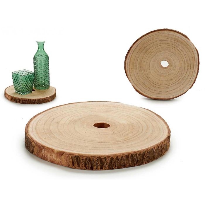 Giftdecor Figura Decorativa Tronco de Madera Paulownia, Marrón, Ø 24.5 cm (12 Unidades)