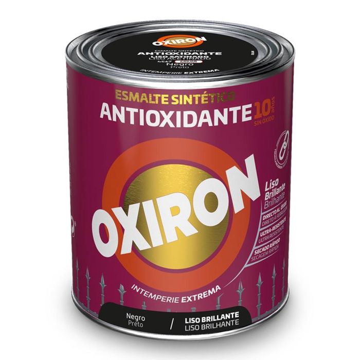 Esmalte sintético metálico antioxidante oxiron negro liso brillante 250 ml titan 5809080