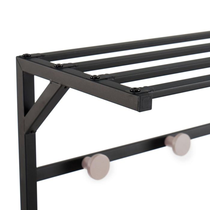 Perchero Negro Hierro 76,2 x 35 x 177,5 cm 4 Perchero Negro Hierro 76,2 x 35 x 177,5 cm 4