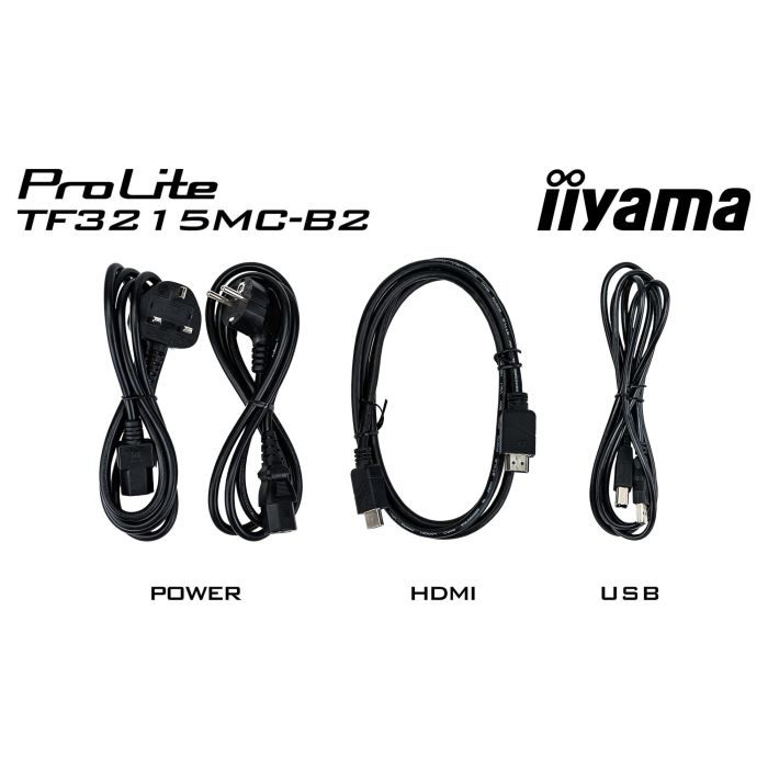 Iiyama ProLite TF3215MC-B2 - Monitor táctil de 80 cm (31.5") Full HD 1920x1080, panel VA, multi-touch (30 toques), HDMI, DisplayPort, USB, 8 ms, montaje VESA, Negro
