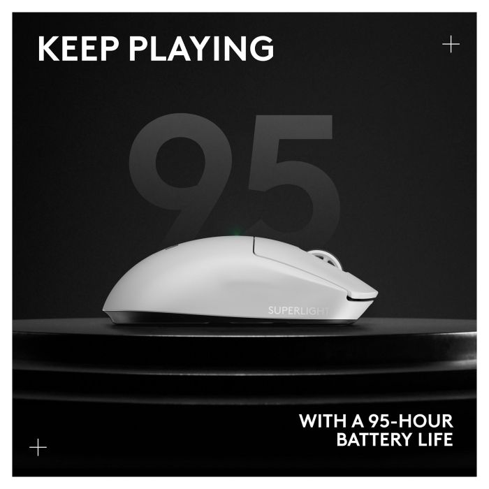 Logitech PRO X Superlight 2 Ratón Gaming Inalámbrico Lightspeed Blanco Óptico 32000 DPI 0,5 ms 9 Logitech PRO X Superlight 2 Ratón Gaming Inalámbrico Lightspeed Blanco Óptico 32000 DPI 0,5 ms 9