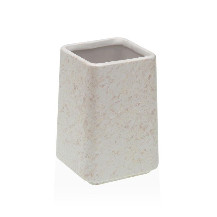 Portacepillos de Dientes Versa Blanco Cerámica Plástico 7 x 10 x 7 cm Portacepillos de Dientes Versa Blanco Cerámica Plástico 7 x 10 x 7 cm