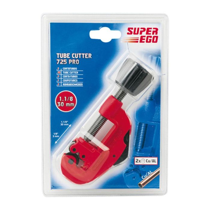 Super Ego 725220000 Cortatubos CU 725 Pro 3-30mm, Rojo/Negro, para Fontanería, Calefacción y Aire Acondicionado 2